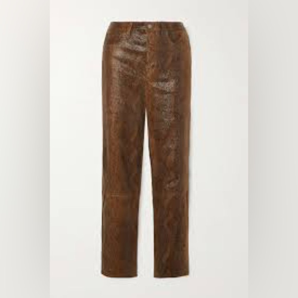 J Brand Coated Alana Dark Eclair Coated Boa Snake High Rise Jeans